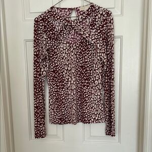 MICHAEL Michael Kors Red Long Sleeve Cut Out Blouse